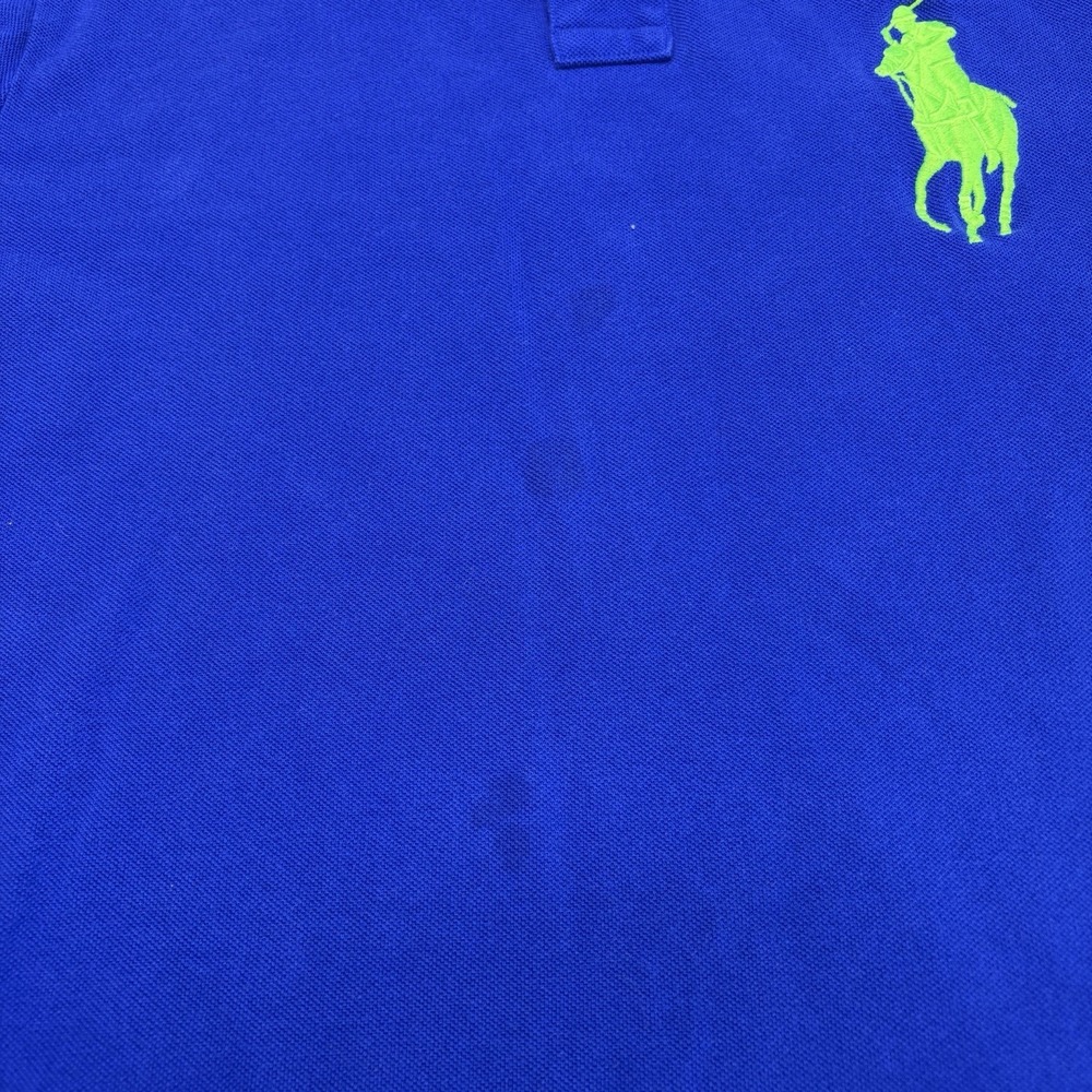 Vintage Polo Ralph Lauren Big Pony Shirt Blue Green Size Large Performance #3 - Picture 8 of 13